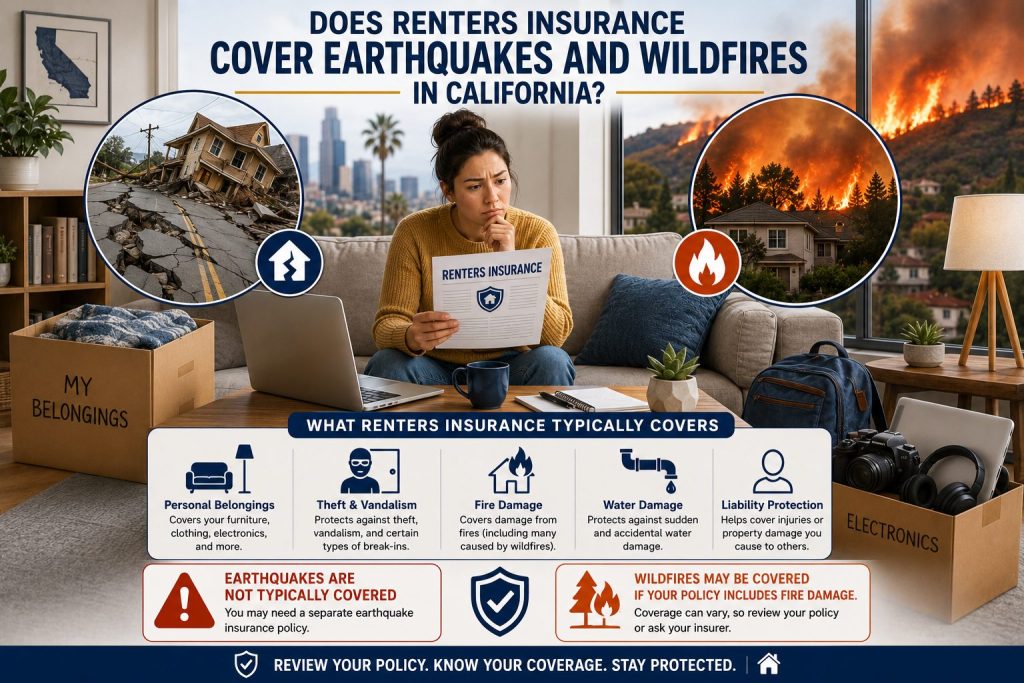 Renters Insurance Cover Earthquakes Wildfires California